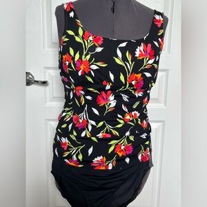 Floral Black Tankini